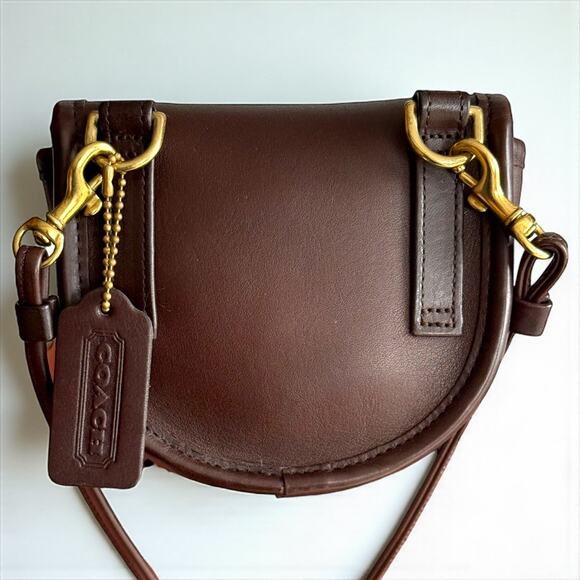 Vintage COACH 9826 Mini Belt Bag Mahogany Brown Leather Turnlock Brass Crossbody - Picture 12 of 12